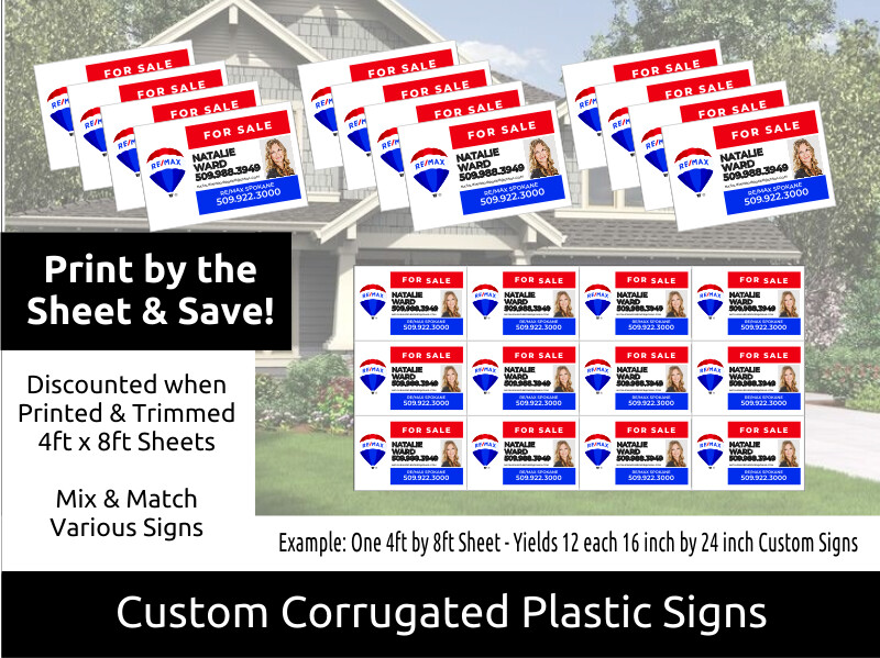 Custom Outdoor 4mm Corex Signs with Fast Next Day Printing - Free Overnight Delivery - Print in Bulk & Save