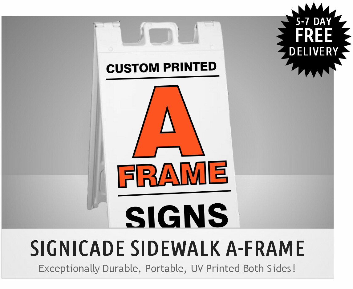 Sidewalk A-Frame Sandwich Board Sign 3ft H x 2ft W