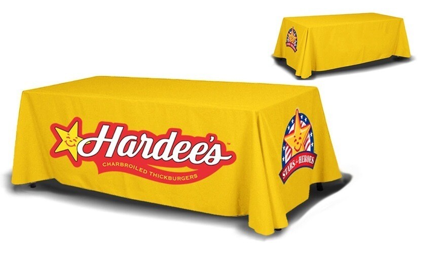 Custom Printed Fabric Table Throw Cover, 6ft or 8ft