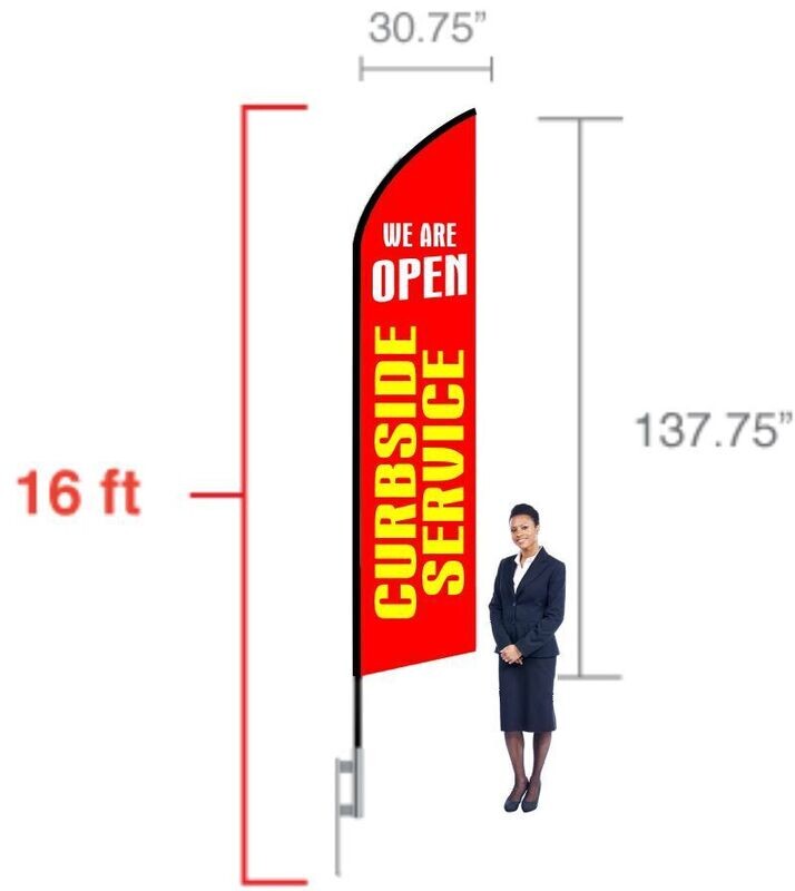 16 Foot Tall Feather Flag