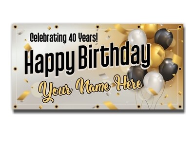 Custom Birthday or Anniversary Banners - Free 2 Day Delivery