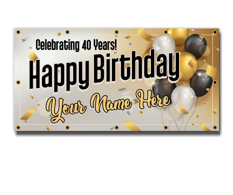 Custom Birthday or Anniversary Banners - Free 2 Day Delivery
