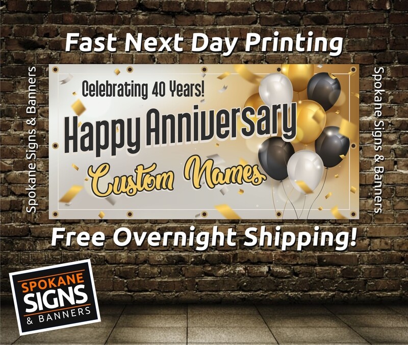 Custom Birthday or Anniversary Banners - Free 2 Day Delivery