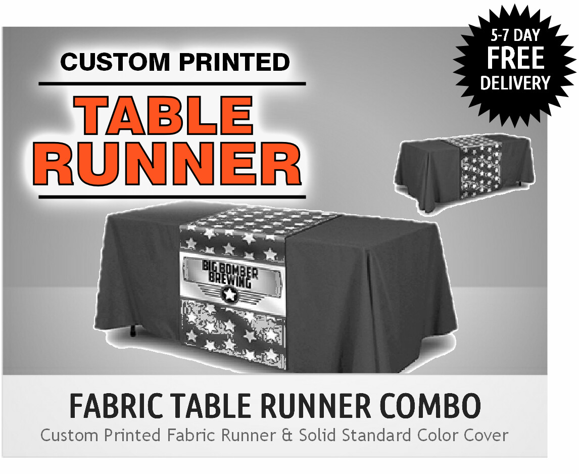 Printed Fabric Table Runner & Optional Solid Color Throw Combo