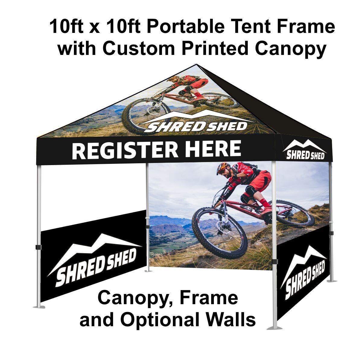 Trade Show Event Canopy Tent with Frame Custom Printed