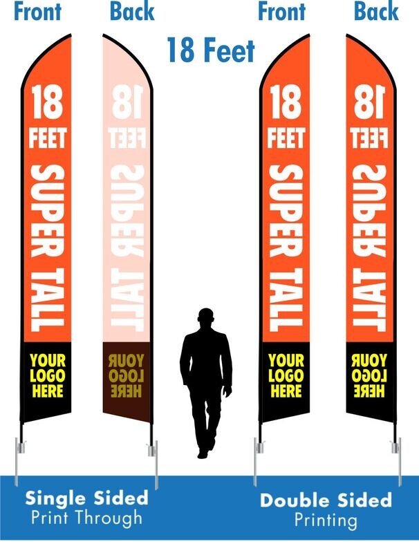 18 Foot Tall Feather Flag