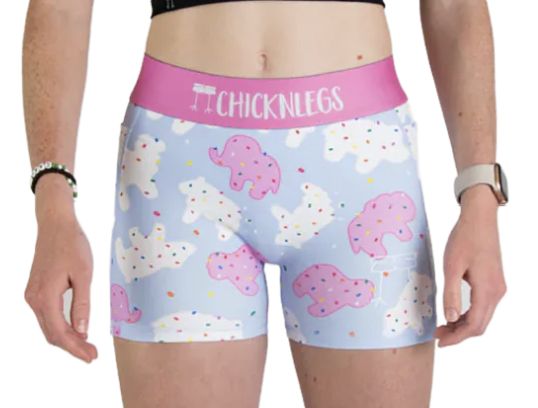Women's Animal Cookies 3" Compression Shorts - L