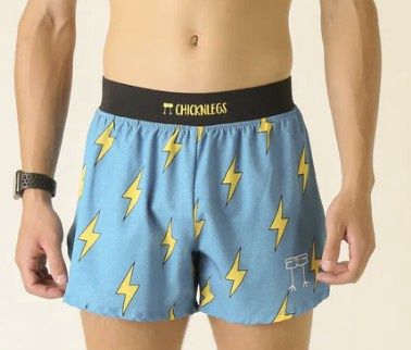 Men&#39;s Blue Bolts 4&quot; Half Split Shorts - L