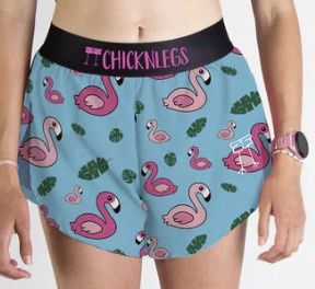 Women&#39;s Blue Flamingo 4&quot; Split Shorts - XS