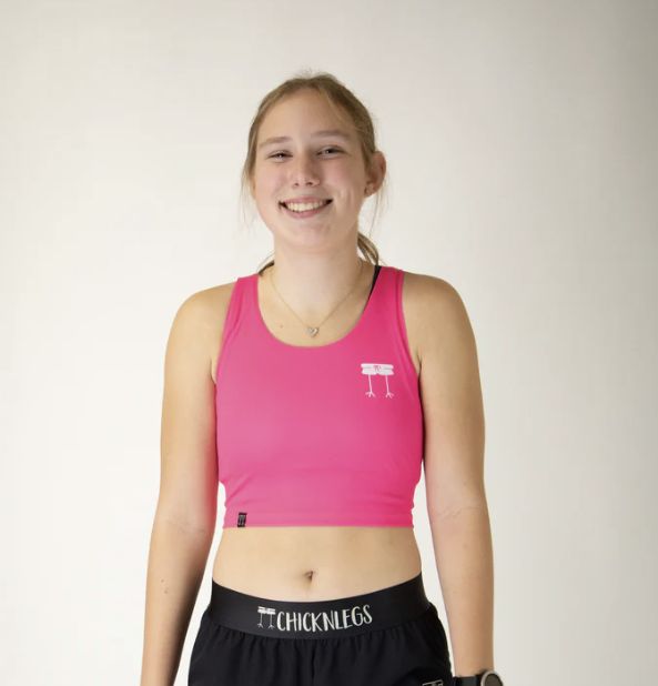 Women&#39;s Neon Pink PWR Crop Top - M