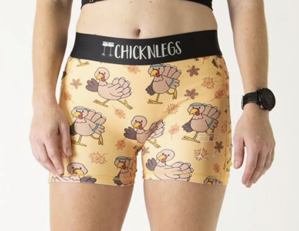 Women's Pardoned Turkeys 3" Compression Shorts, Design: Pardoned Turkeys, Size: XS