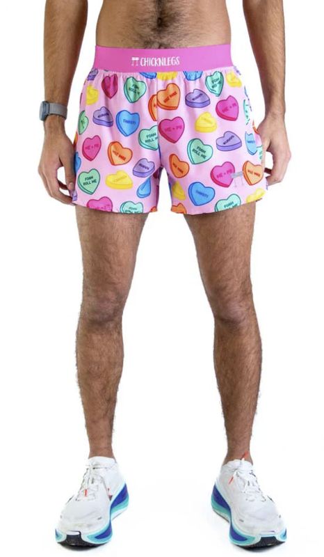 Men's ChicknLegs Candy Hearts 4" Half Split Shorts