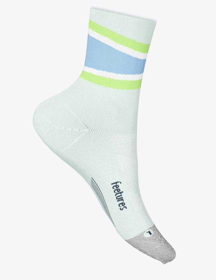 Feetures Elite Light Cushion Mini Crew, Colour: Mint Bounce, Design: Light Cushion Mini Crew, Size: Small