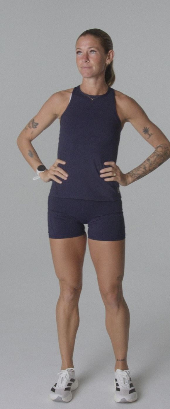 GRWC Women's PureStretch 5" Running Tights, Colour: Maritime Blue, Size: XS