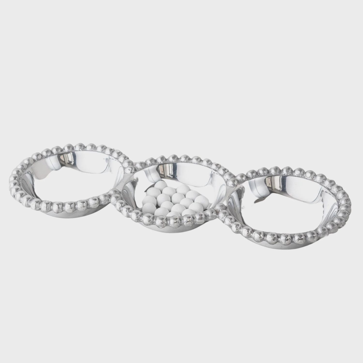 Beaded Round Tray - 3 Sections