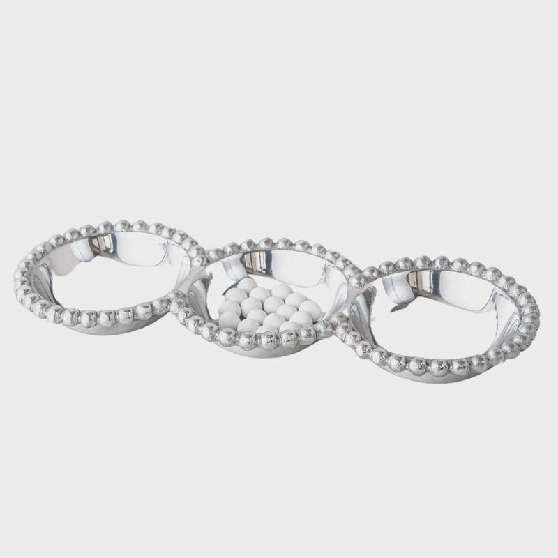 Beaded Round Tray - 3 Sections