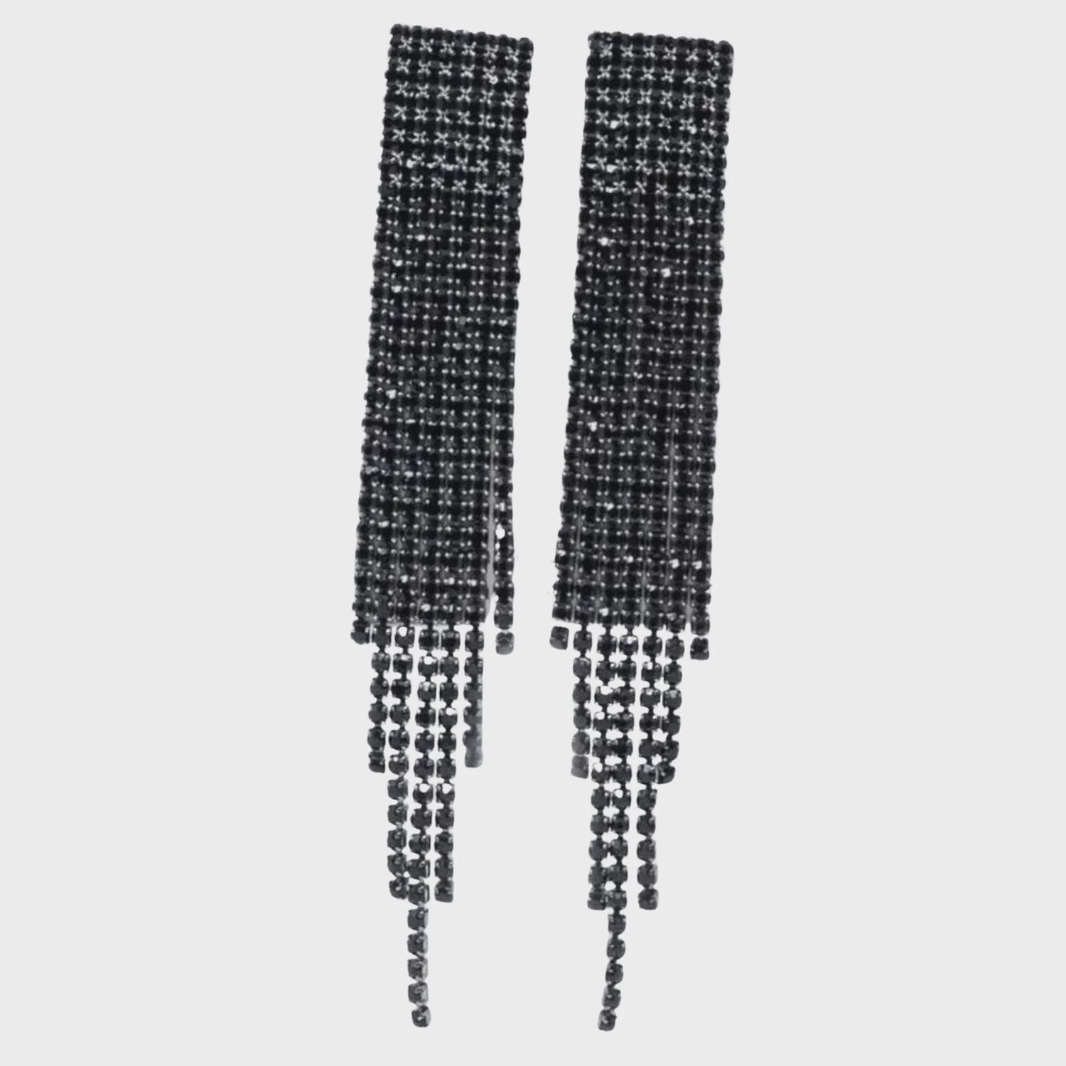 Black Sparkly Threader Earrings