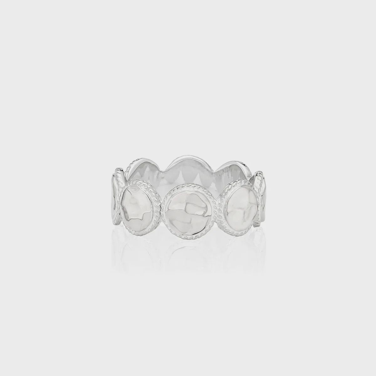 Anna Beck Silver Hammered Multi Disc Ring