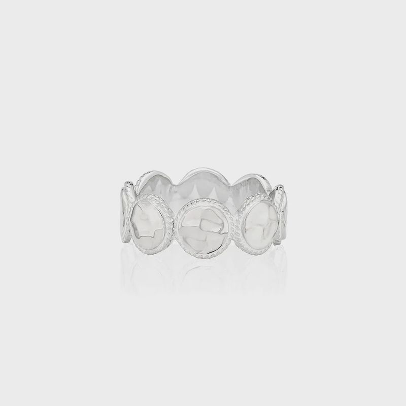 Anna Beck Silver Hammered Multi Disc Ring