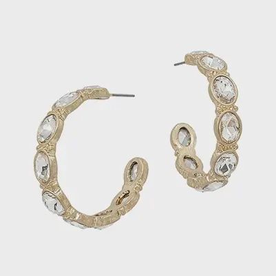 Clear Crystal Hoop Earrings
