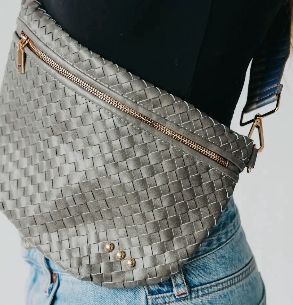 Gray Woven Bum Bag