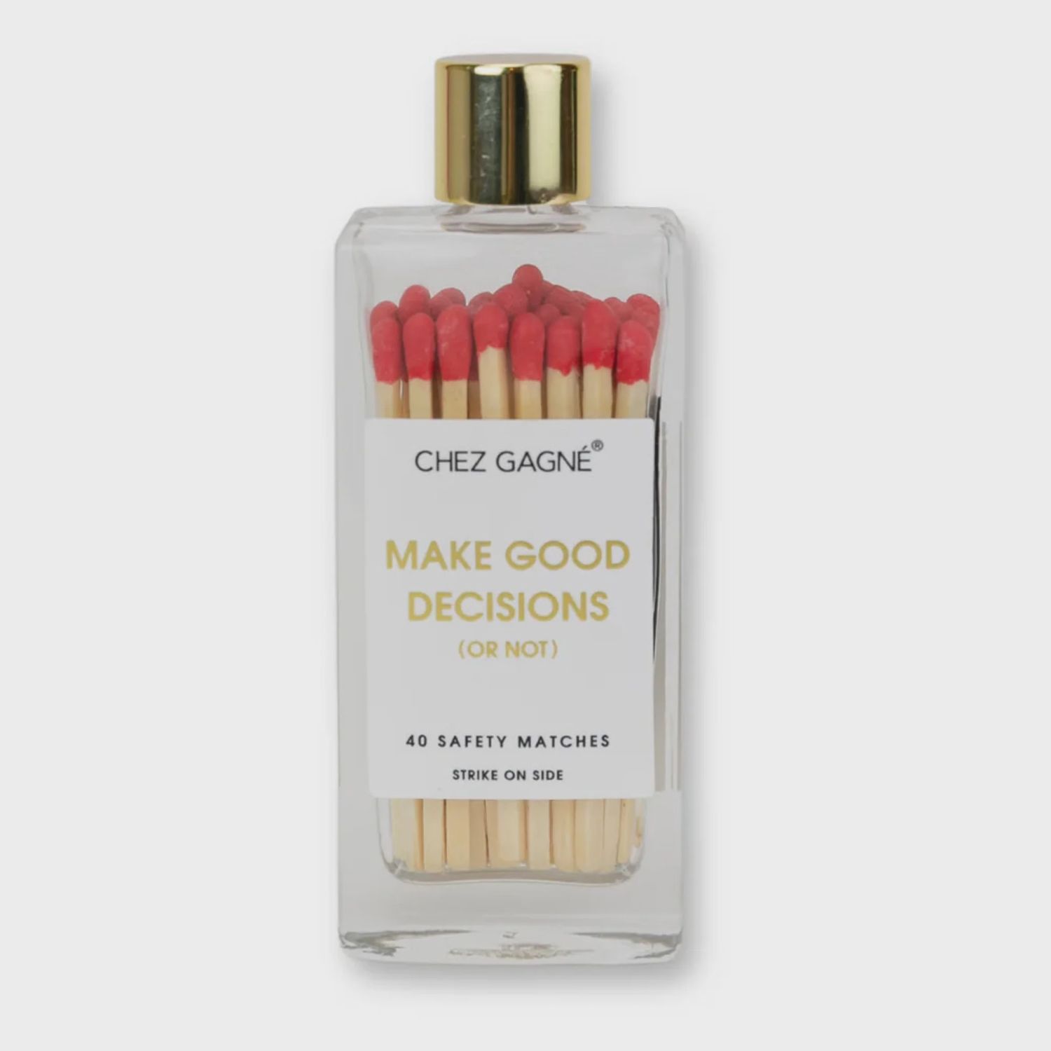 Glass Bottle Matches | Make Good Decisions