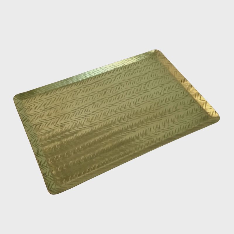 Gold Zig-Zag Hammered Tray