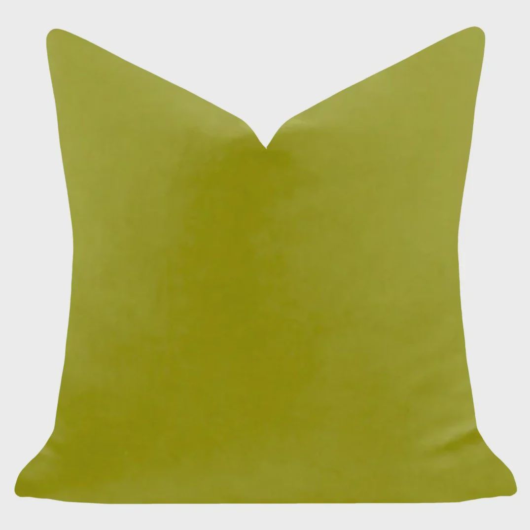 Green Velvet Accent Pillow