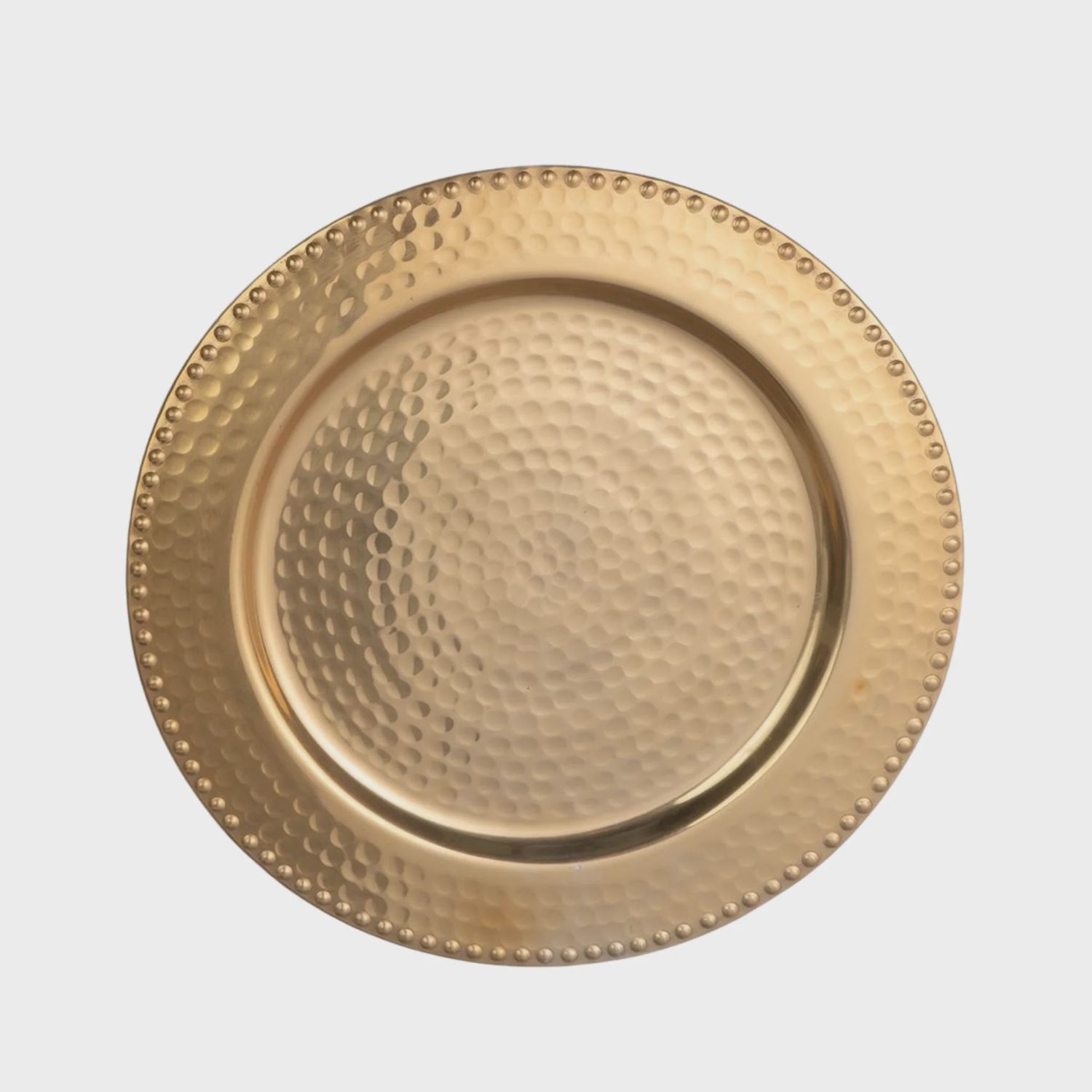 Gilded Aluminum Hammered Charger