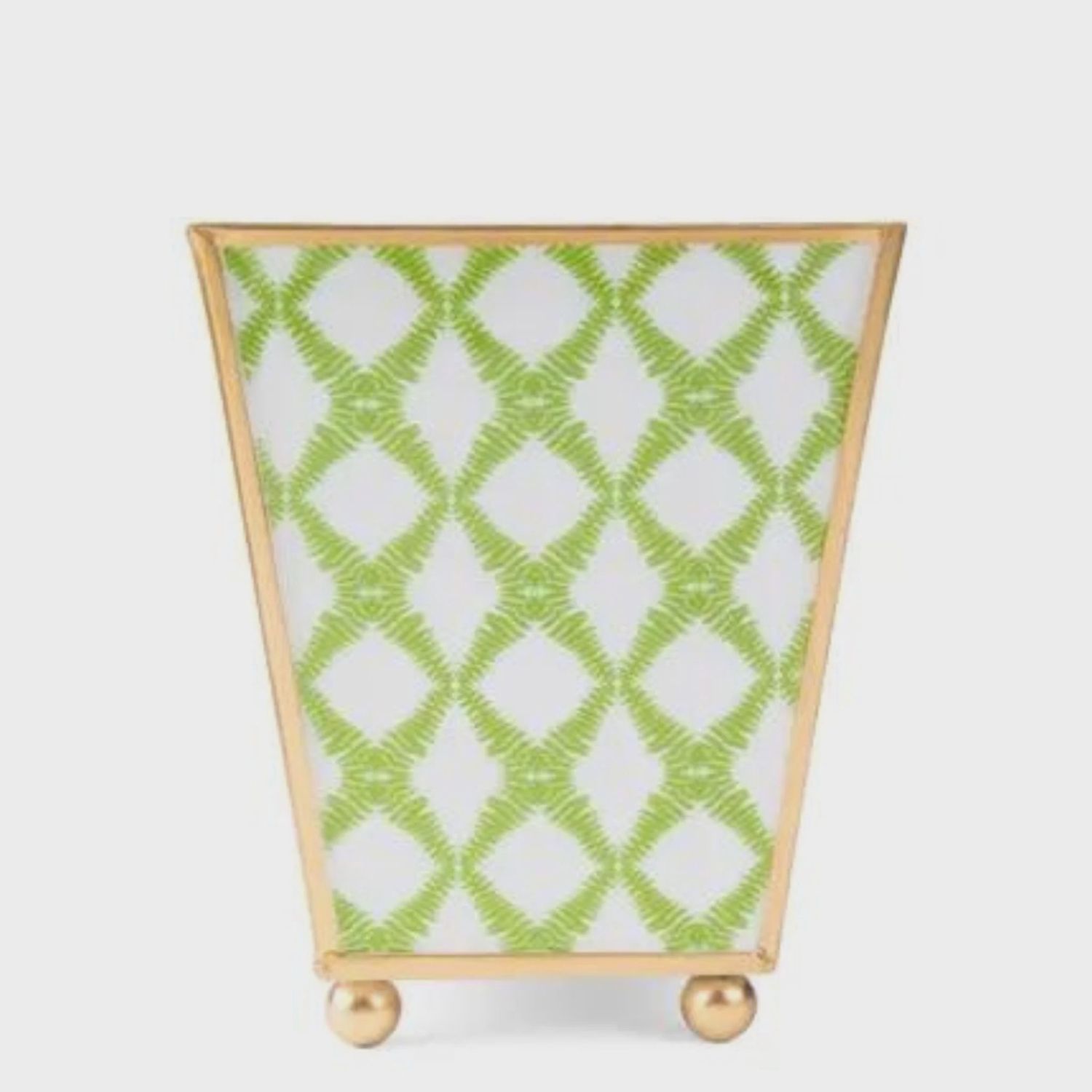 Fern Trellis Enameled Square Cachepot 6&quot;