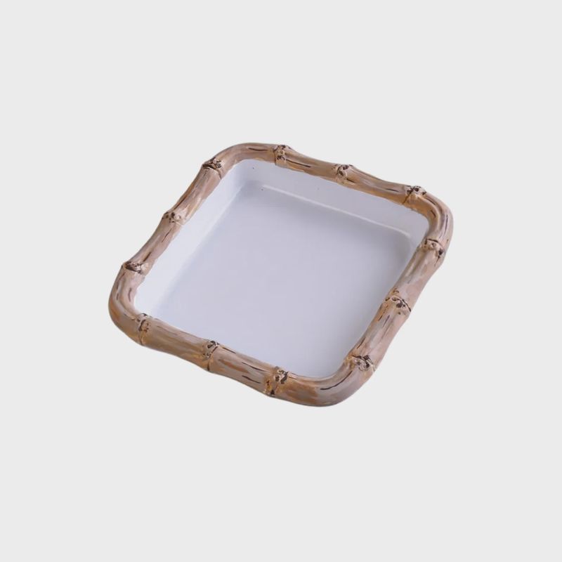Napkin Caddy - Bamboo &amp; White