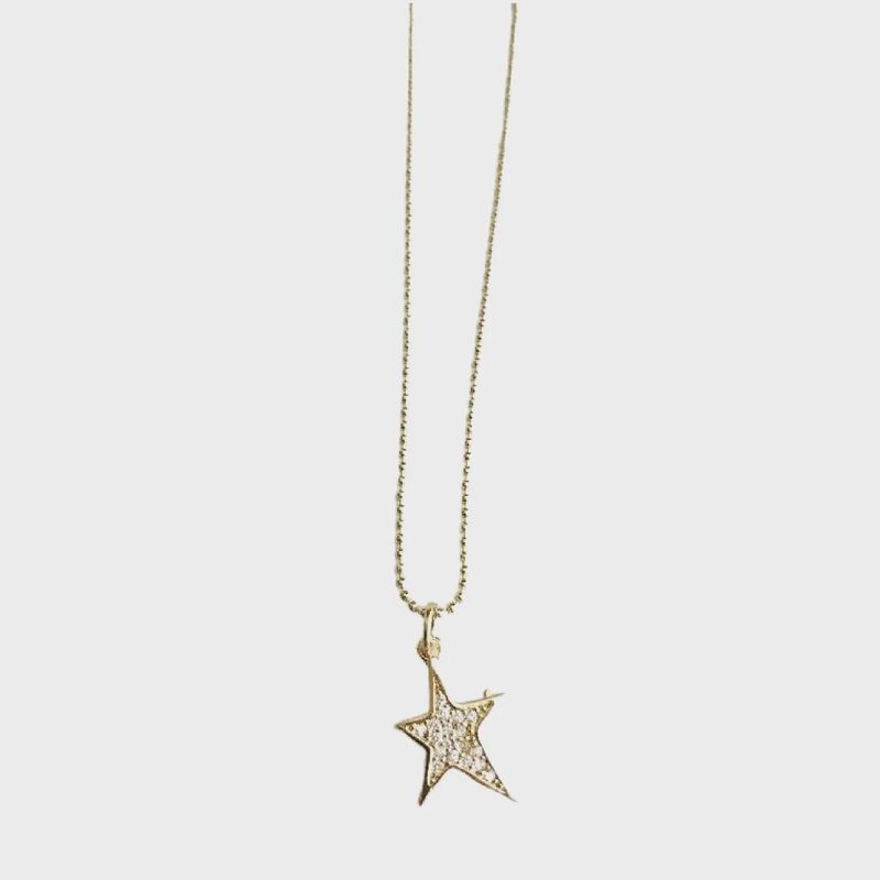 Pave Star Charm Necklace