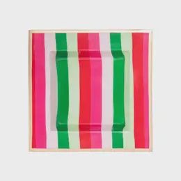 Joy Stripe Enameled Smidge Tray Multi-Color