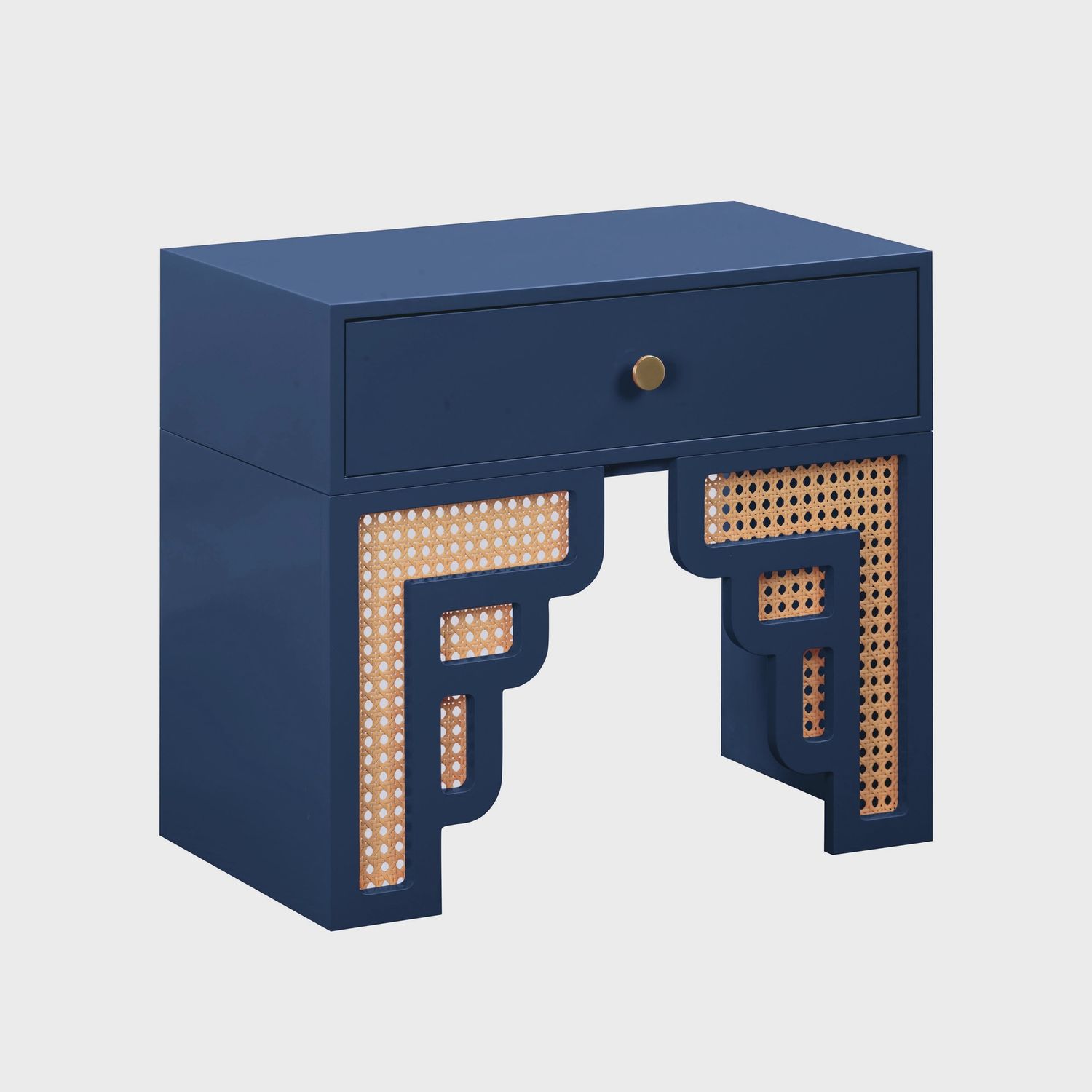 Suzie Rattan Nightstand | Navy