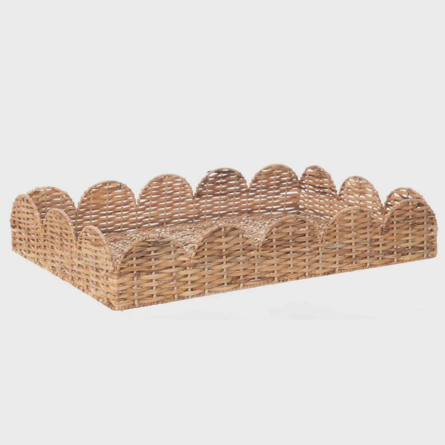 Scalloped Wicker Tray
