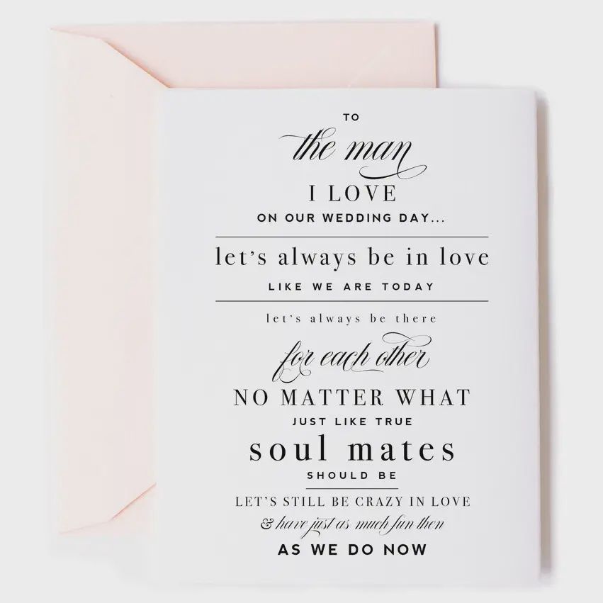 To The Man I Love On Our Wedding Day - Love Greeting Card