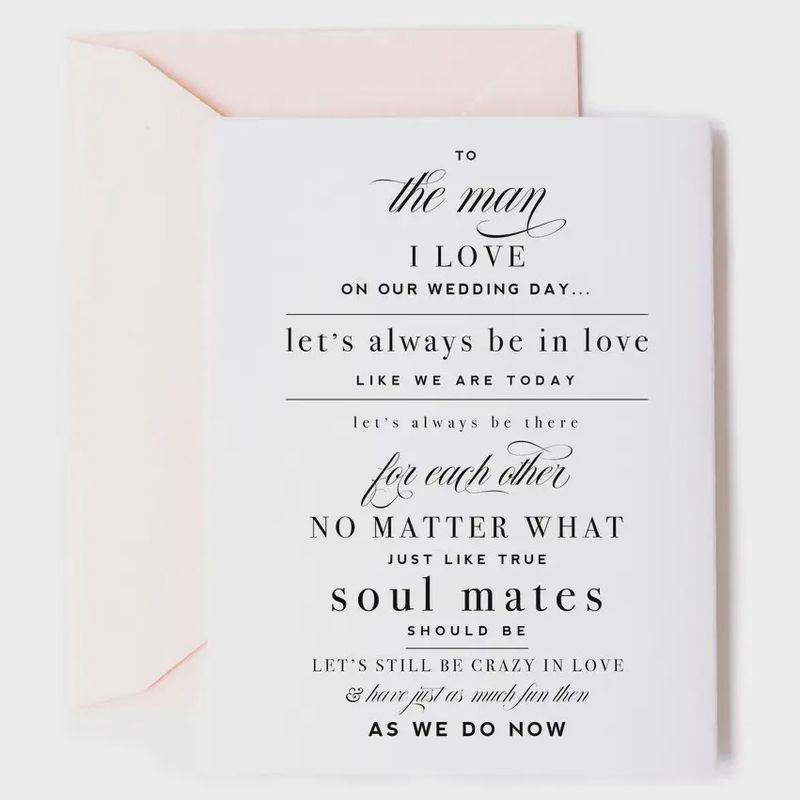 To The Man I Love On Our Wedding Day - Love Greeting Card