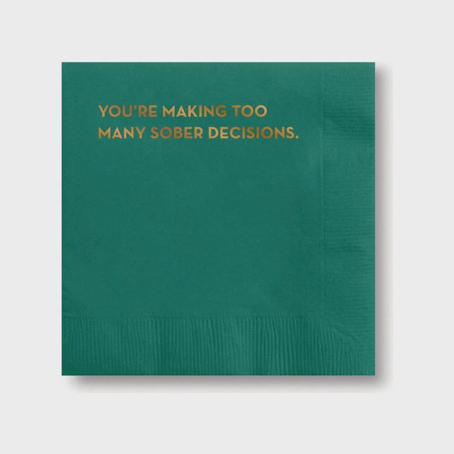 Sober Decisions Cocktail Napkins