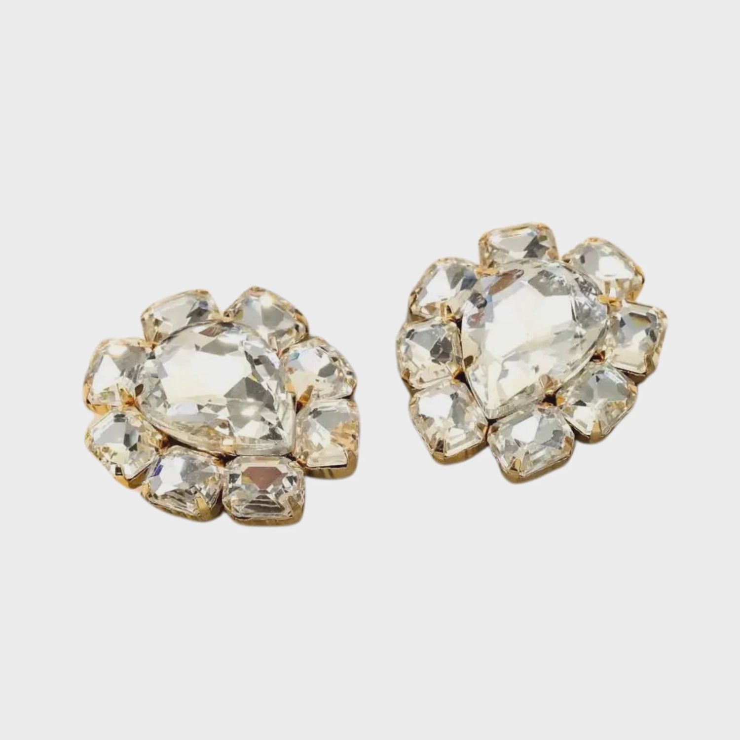 Rhinestone Teardrop Stud Earrings