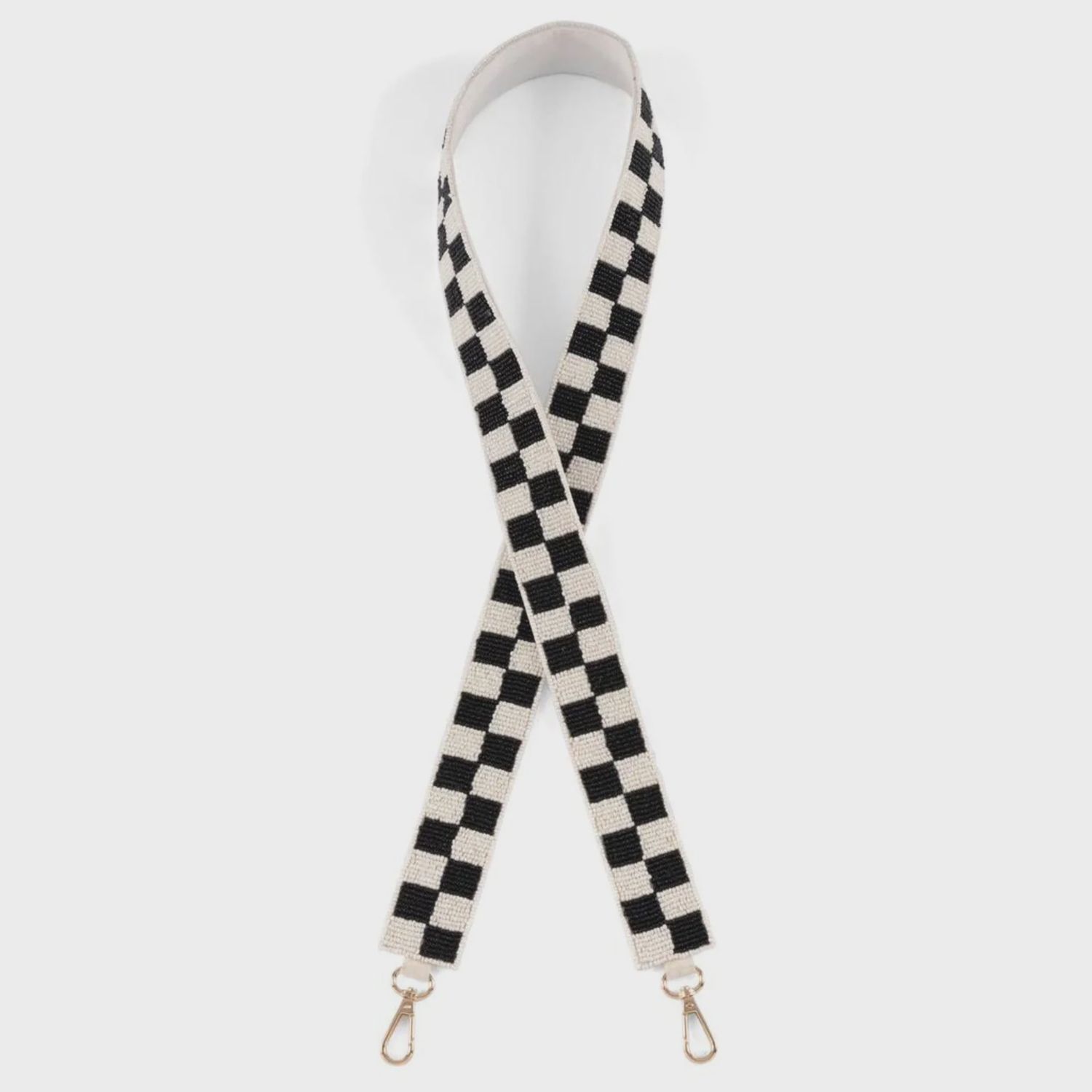 Beaded Black &amp; White &quot;Checkered&quot; Handbag Strap