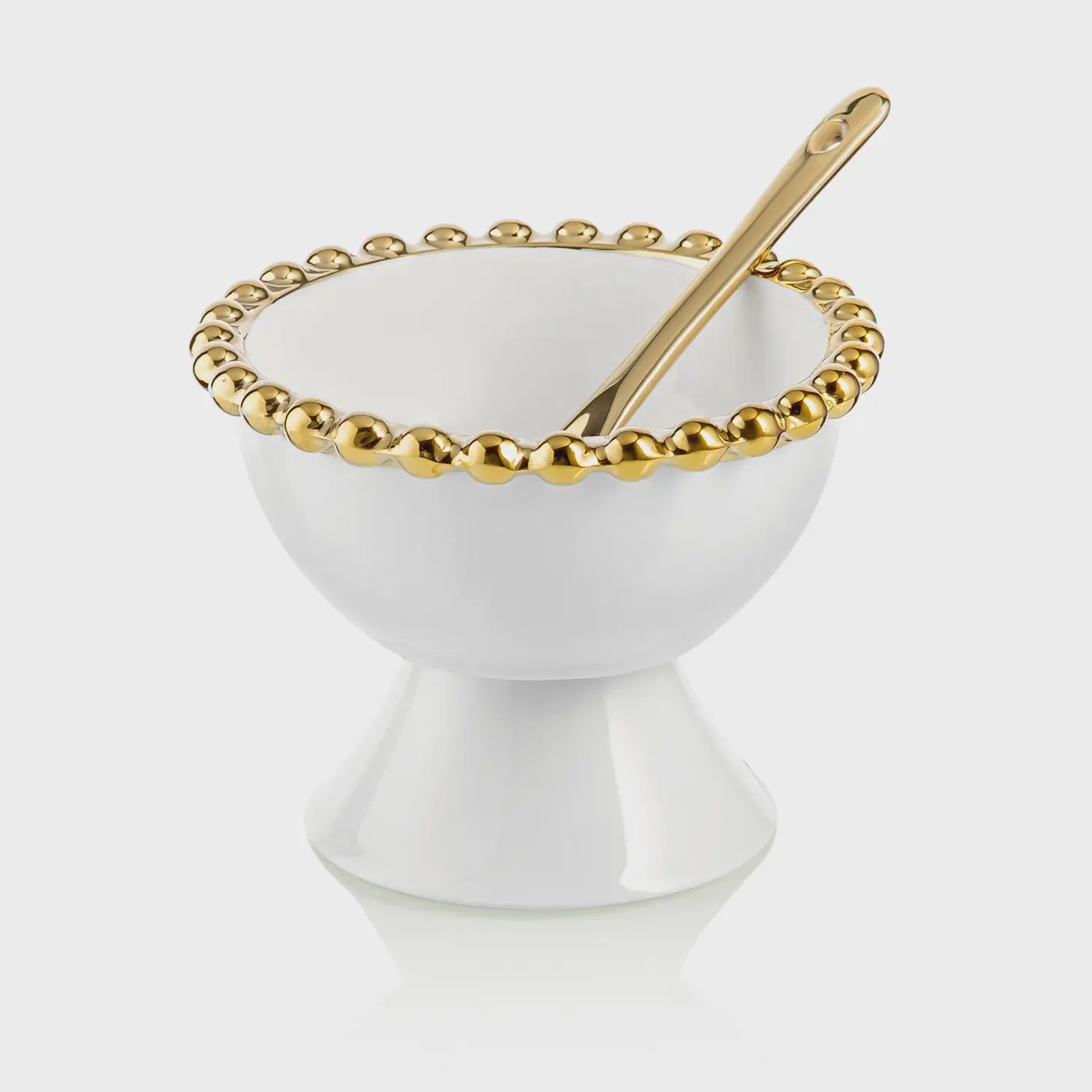Gold &amp; White Dessert Bowl
