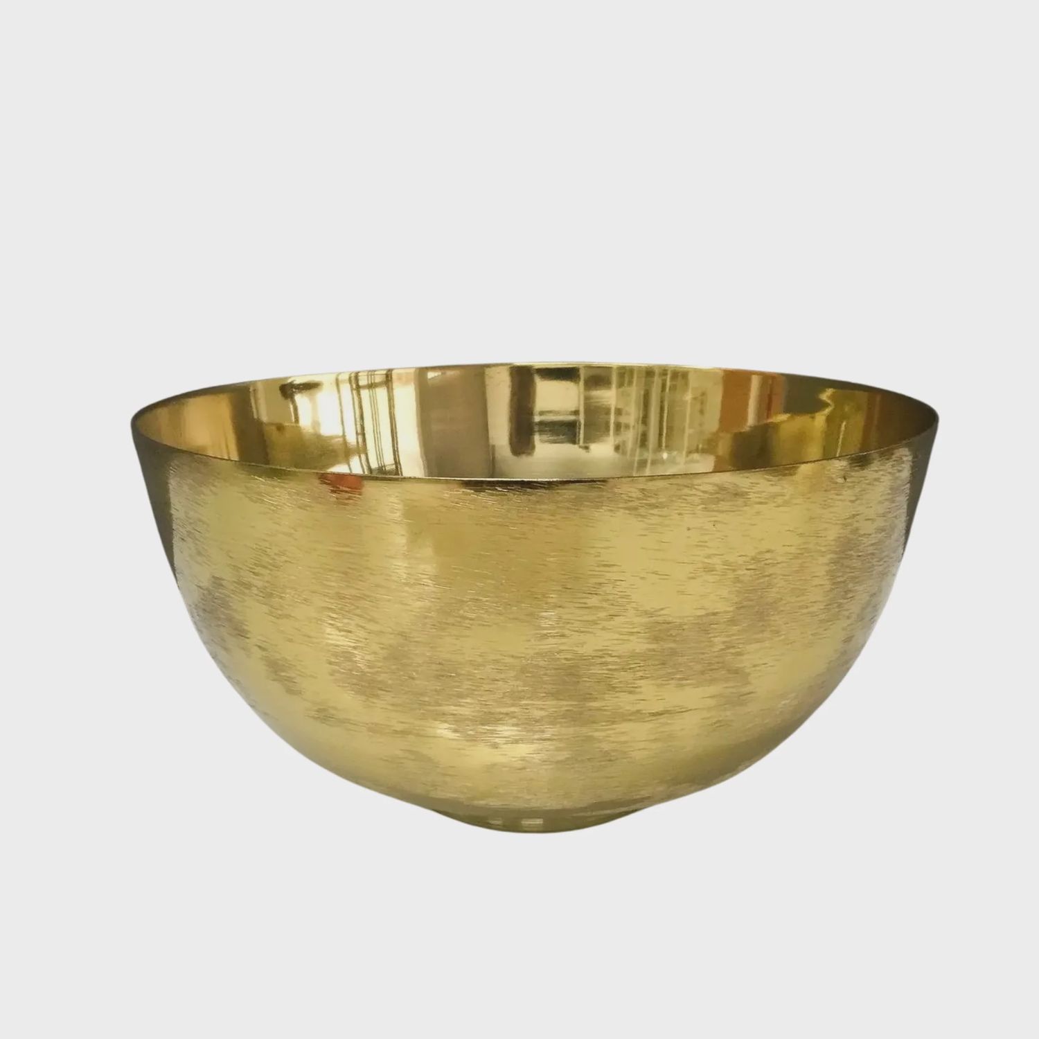 Large Gold Round Etched &amp; Polished Bowl