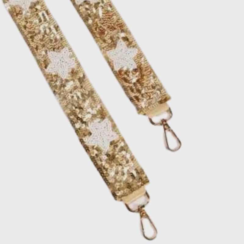 Sequin Gold &amp; Silver Star Handbag Strap