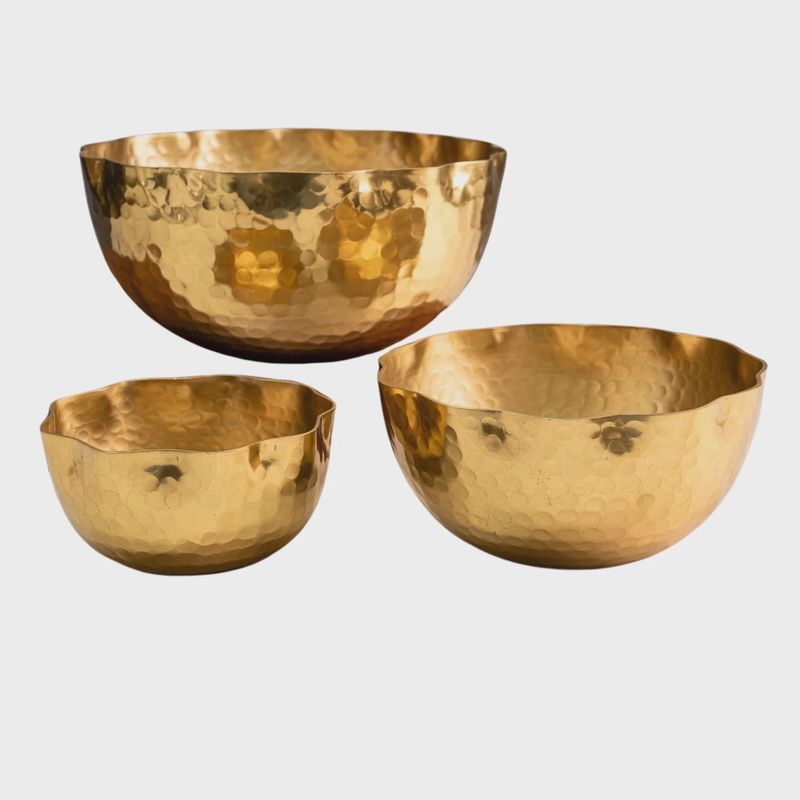 Gold Hammered Petal Bowl