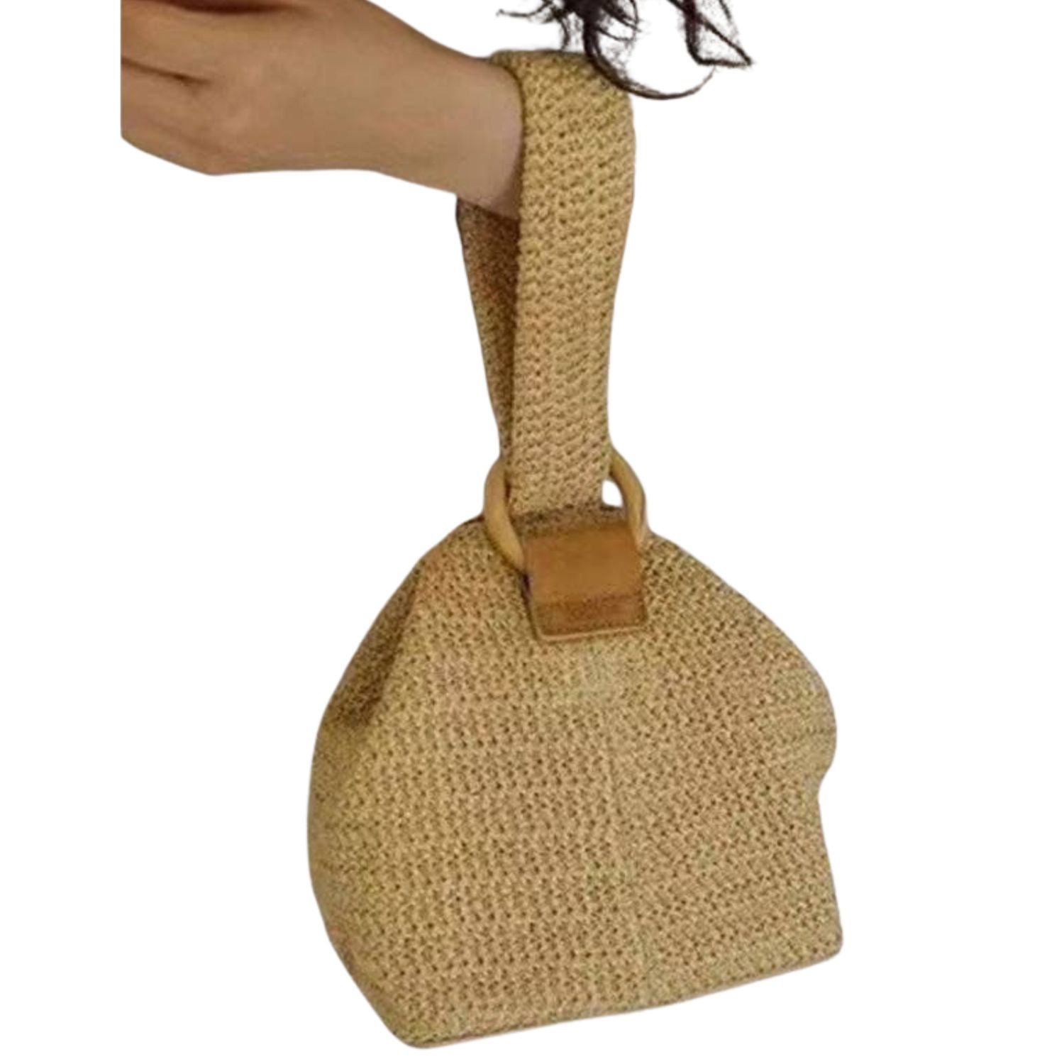 Casual Weave Handbag | Khaki