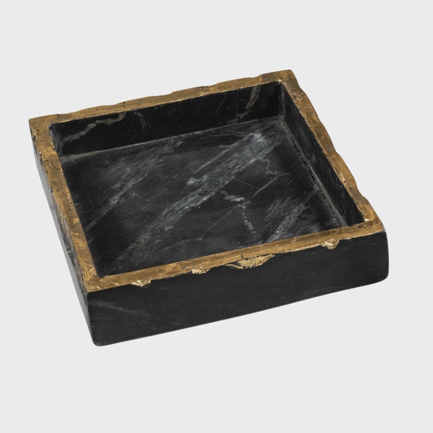 Gold Edged Marble Napkin Box | Large
