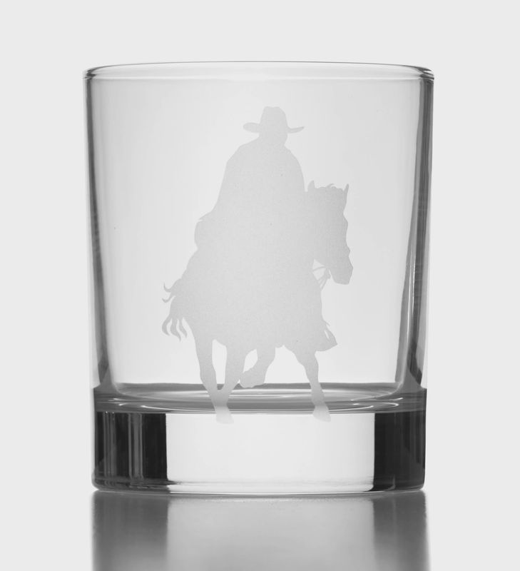 Western Cowboy Double Old-Fashioned Glass