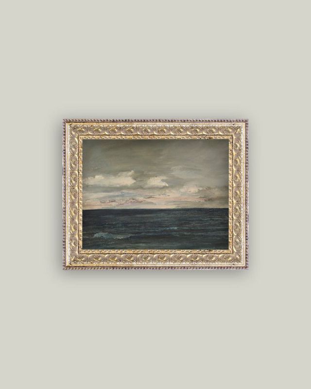 Ocean View Framed Antique Art: 10x8