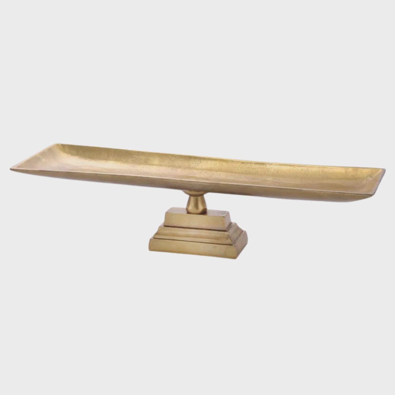 Small Cast Aluminum Tray/Dish on Foot – Antique Brass 23.2&quot;