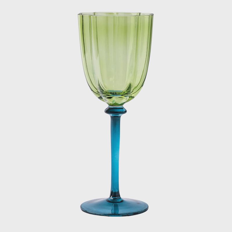Two Tone Wine Glass | Teal and Green